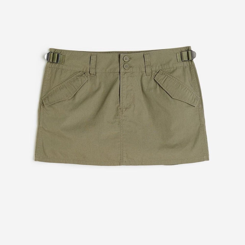 Olive Green Mini Cargo Skirt